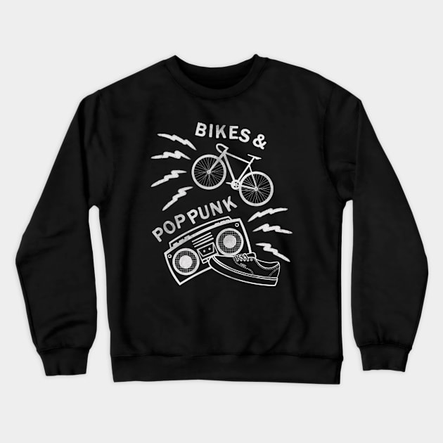 Bikes and Pop Punk Crewneck Sweatshirt by CooperativeCompassion 